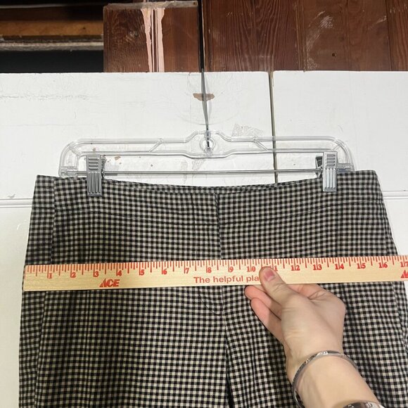 J. Jill Gingham Pants Pleated Tan and Black Size 6 Office Career Business - Picture 3 of 8